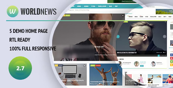 WorldNews – Magazine RTL Responsive WordPress Theme